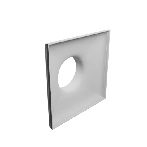 Round-to-Rectangular Tube Adapter STL 3D file ⌀73 mm to 151×151 mm, thickness 2 mm + offset