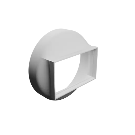 Round-to-Rectangular Tube Adapter STL file ⌀155 mm to 123×72 mm, thickness 2 mm