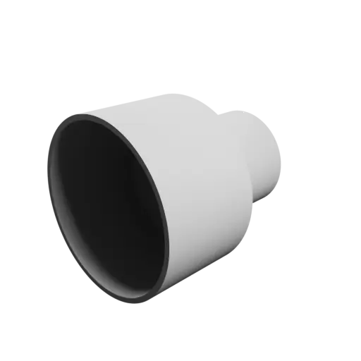Tube adapter STL file ⌀ 66–40 mm (Length: 75 mm)