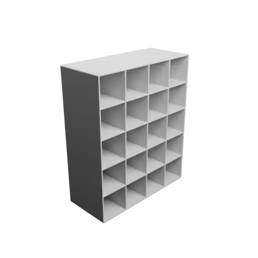 Small parts organizer with 20 drawers 40×40×75 mm STL 3D file, thickness: 2 mm