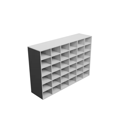 Small parts organizer with 36 drawers 30×20×50 mm STL file, thickness: 2 mm