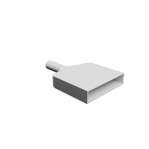 Round-to-Rectangular Tube Adapter STL 3D file ⌀25 mm to 125×25 mm, thickness 2 mm