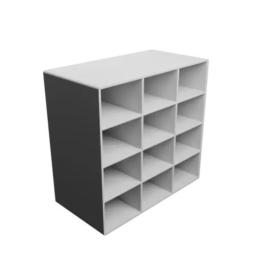 Small parts organizer with 12 drawers 35×25×60 mm STL 3D file, thickness: 2 mm
