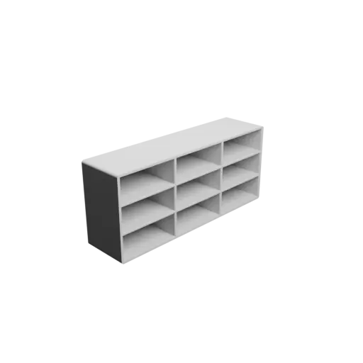Small parts organizer with 9 drawers 40×15×30 mm STL file, thickness: 2 mm