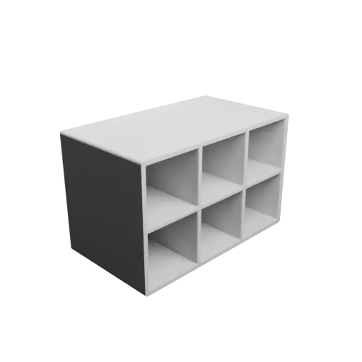 Small parts organizer with 6 drawers 30×30×60 mm STL 3D file, thickness: 3 mm