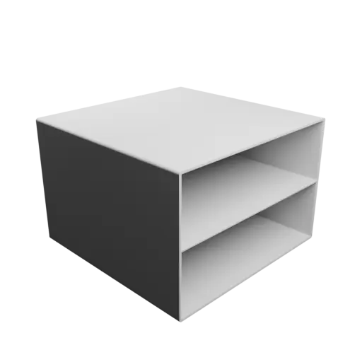 Small parts organizer with 2 drawers 135×42×135 mm STL 3D file, thickness: 2 mm