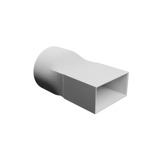 Round-to-Rectangular Tube Adapter STL 3D file ⌀128 mm to 114×58 mm, thickness 3 mm