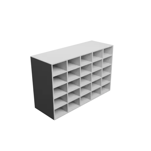 Small parts organizer with 25 drawers 40×25×80 mm STL file, thickness: 3 mm