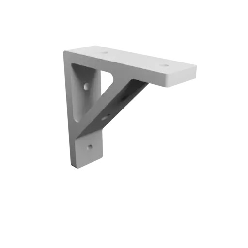 Angle bracket 100×100 mm STL 3D file, thickness 8 mm, hole diameter 6 mm