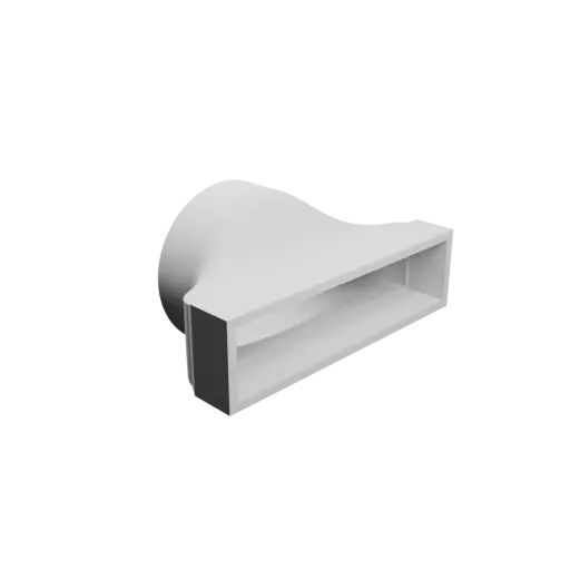 Round-to-Rectangular Tube Adapter STL file ⌀78 mm to 128×30 mm, thickness 4 mm