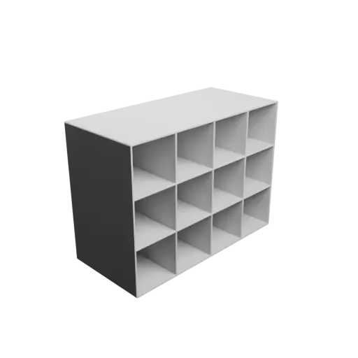 Small parts organizer with 12 drawers 50×50×100 mm STL 3D file, thickness: 2 mm