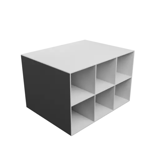 Small parts organizer with 6 drawers 60×60×150 mm STL 3D file, thickness: 2 mm