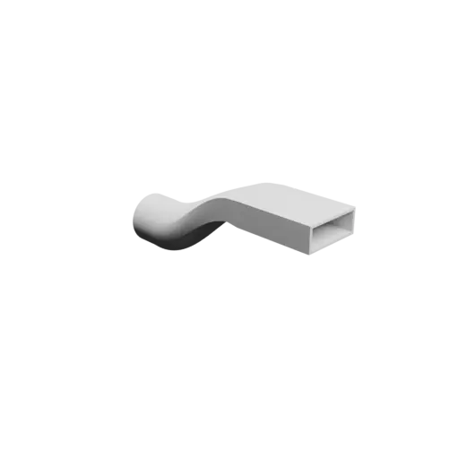 Round-to-Rectangular Tube Adapter STL file ⌀66 mm to 70×25 mm, thickness 3 mm + offset
