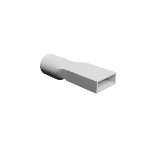 Round-to-Rectangular Tube Adapter STL file ⌀66 mm to 70×25 mm, thickness 3 mm + offset