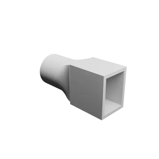 Round-to-Rectangular Tube Adapter STL 3D file ⌀33.5 mm to 25×34 mm, thickness 3 mm