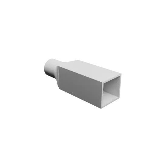 Round-to-Rectangular Tube Adapter STL 3D file ⌀27 mm to 33×30 mm, thickness 2 mm