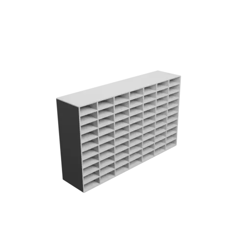 Small parts organizer with 70 drawers 28×10×50 mm STL file, thickness: 2 mm