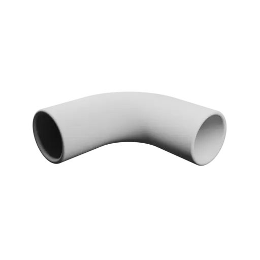 Pipe elbow STL 3D file 93° ⌀OD: 38 mm ⌀ID: 32 mm thickness: 3 mm