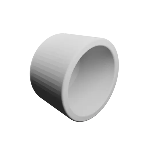 Container STL 3D file, inner: base Ø50 mm, top Ø55 mm, height 40 mm - wall thickness 6 mm