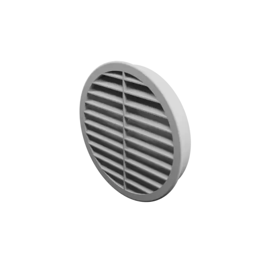 Round air vent STL 3D file ∅ 150 mm, slat angle: 40° with central reinforcement