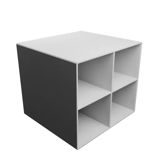 Small parts organizer with 4 drawers 50×45×100 mm STL file, thickness: 2 mm