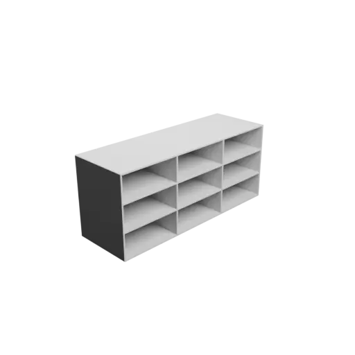 Small parts organizer with 9 drawers 150×60×150 mm STL 3D file, thickness: 4 mm