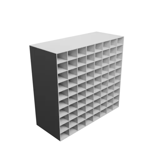 Small parts organizer with 80 drawers 40×30×150 mm STL 3D file, thickness: 2 mm