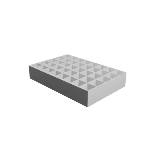 Multi-compartment box STL file: 40 compartments of 46.5×49.6×68 mm