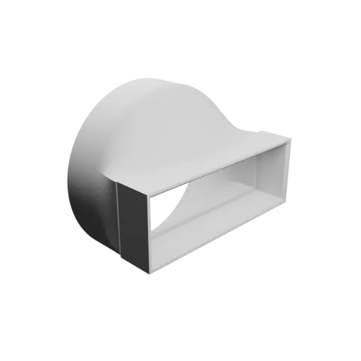 Round-to-Rectangular Tube Adapter STL 3D file ⌀150 mm to 150×50 mm, thickness 4 mm