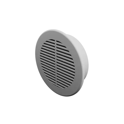 Round air vent STL file ∅ 77.5 mm, slat angle: 10° with central reinforcement