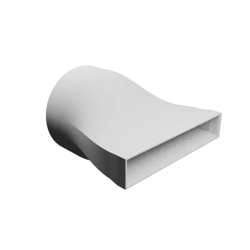 Round-to-Rectangular Tube Adapter STL file ⌀158 mm to 210×35 mm, thickness 4 mm