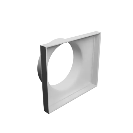 Round-to-Rectangular Tube Adapter STL file ⌀158 mm to 210×180 mm, thickness 4 mm