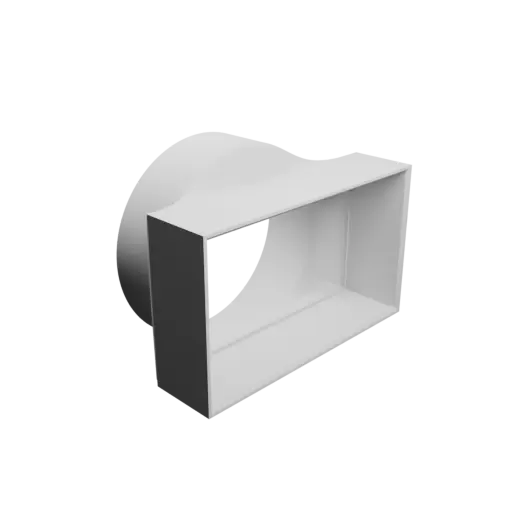 Round-to-Rectangular Tube Adapter STL 3D file ⌀158 mm to 190×110 mm, thickness 4 mm