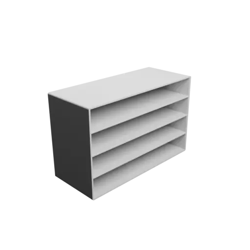 Small parts organizer with 4 drawers 150×20×60 mm STL file, thickness: 2 mm