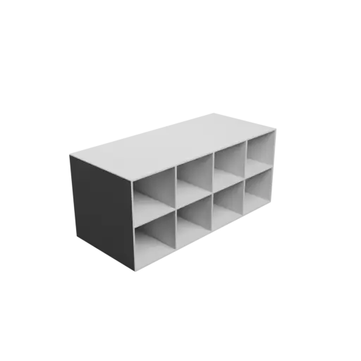 Small parts organizer with 8 drawers 80×70×150 mm STL 3D file, thickness: 3 mm