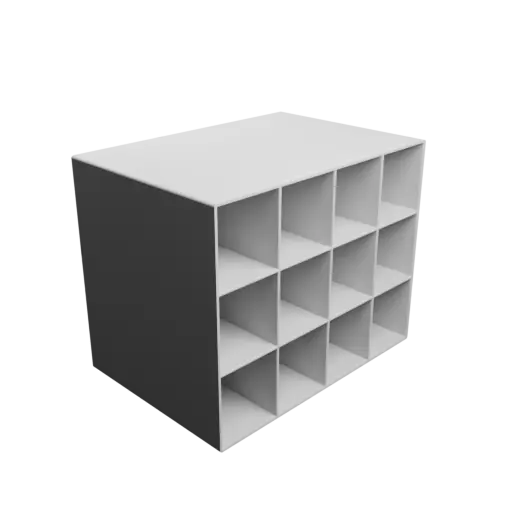 Small parts organizer with 12 drawers 42×47×130 mm STL 3D file, thickness: 2 mm