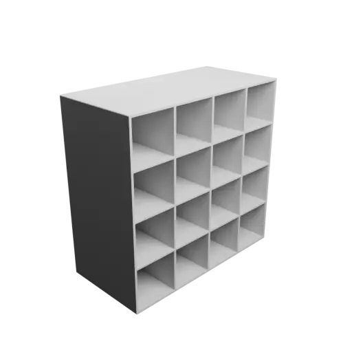 Small parts organizer with 16 drawers 70×70×150 mm STL file, thickness: 4 mm