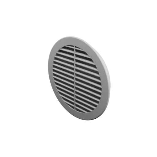 Round air vent STL 3D file ∅ 158 mm, slat angle: 33° with central reinforcement