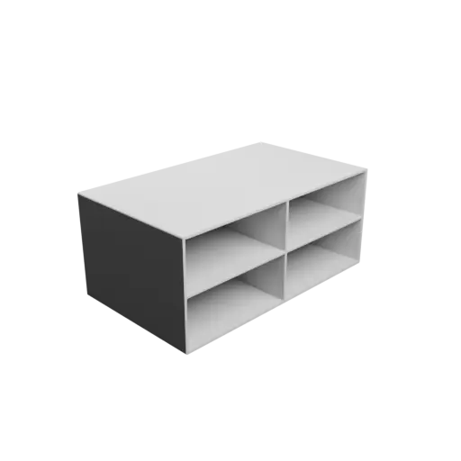 Small parts organizer with 4 drawers 125×50×150 mm STL file, thickness: 3 mm