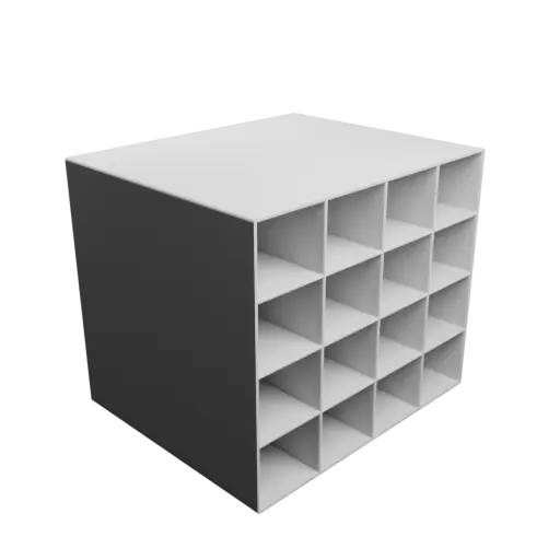 Small parts organizer with 16 drawers 40×35×150 mm STL file, thickness: 2 mm