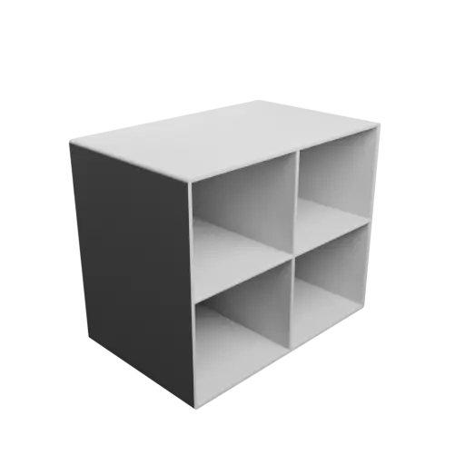 Small parts organizer with 4 drawers 60×50×80 mm STL 3D file, thickness: 2 mm