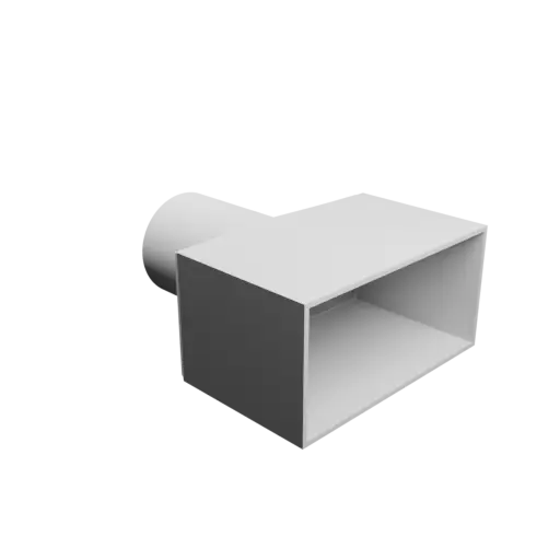Round-to-Rectangular Tube Adapter STL 3D file ⌀76 mm to 160×78 mm, thickness 3 mm