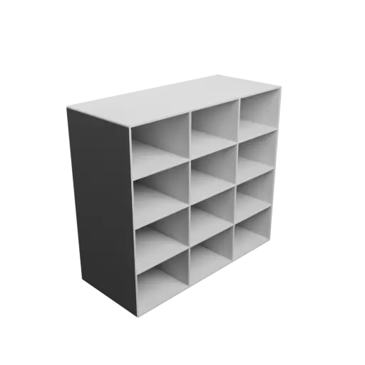 Small parts organizer with 12 drawers 60×40×80 mm STL 3D file, thickness: 2 mm