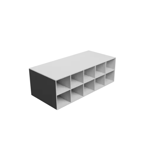 Small parts organizer with 10 drawers 35×30×90 mm STL 3D file, thickness: 2 mm