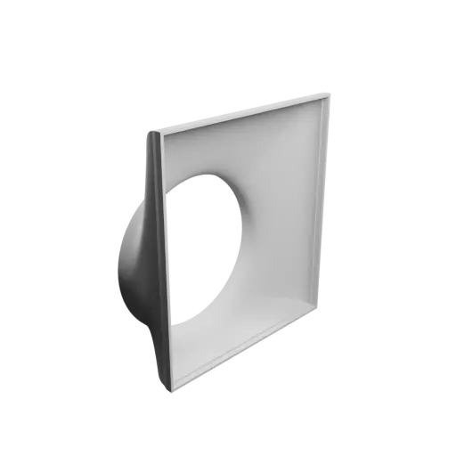 Round-to-Rectangular Tube Adapter STL 3D file ⌀124 mm to 156×176 mm, thickness 2 mm + offset
