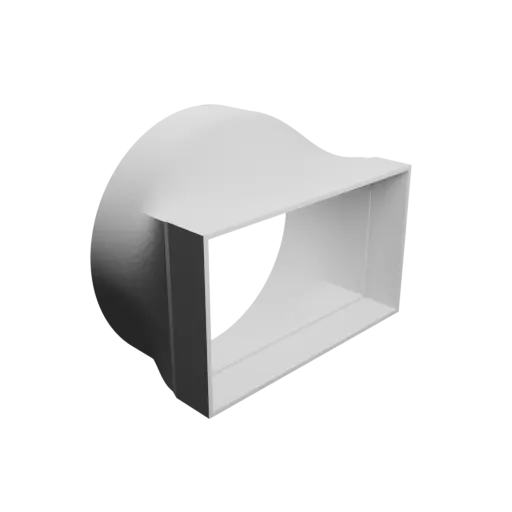 Round-to-Rectangular Tube Adapter STL file ⌀127 mm to 123×72 mm, thickness 2 mm