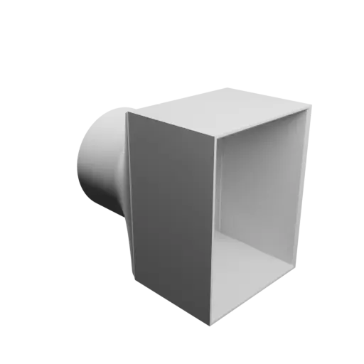 Round-to-Rectangular Tube Adapter STL file ⌀58 mm to 62×82 mm, thickness 2 mm