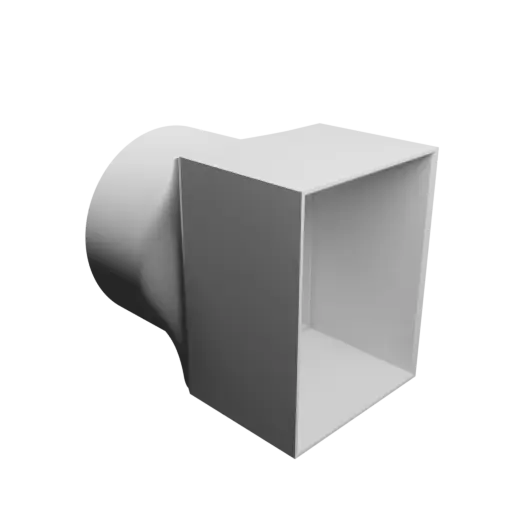 Round-to-Rectangular Tube Adapter STL file ⌀78 mm to 62×82 mm, thickness 2 mm