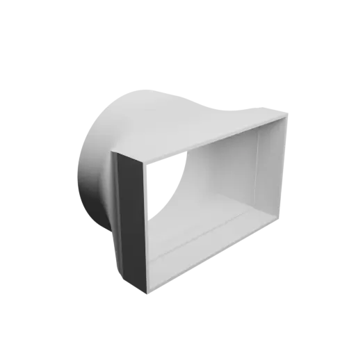 Round-to-Rectangular Tube Adapter STL file ⌀100 mm to 119×72 mm, thickness 2 mm
