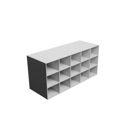 Small parts organizer with 15 drawers 50×40×100 mm STL 3D file, thickness: 2 mm